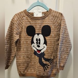 Vintage H&M Toddler Disney Mickey Mouse Jacquard Knit Sweater